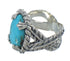 Sterling Silver Southwestern Turquoise Ring Size 5-1/2 RX61971